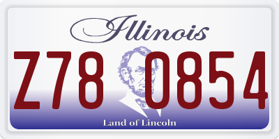 IL license plate Z780854