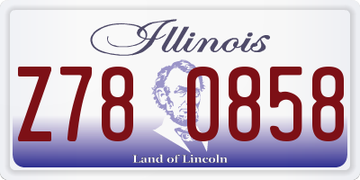 IL license plate Z780858