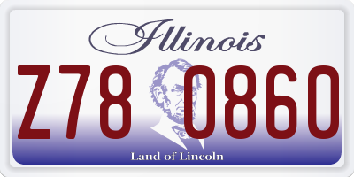 IL license plate Z780860