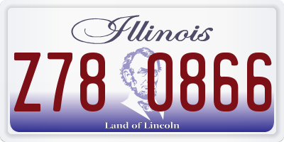 IL license plate Z780866