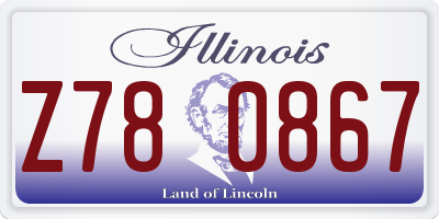 IL license plate Z780867