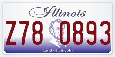 IL license plate Z780893
