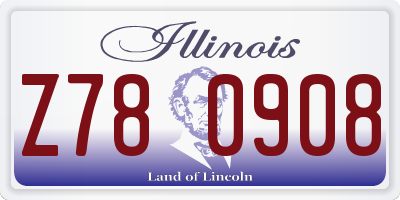 IL license plate Z780908