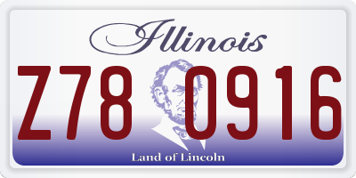 IL license plate Z780916