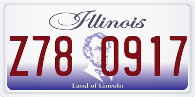 IL license plate Z780917