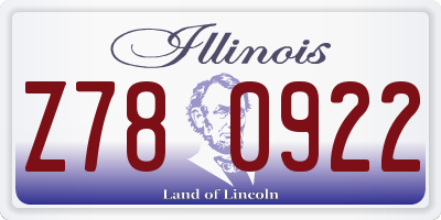 IL license plate Z780922