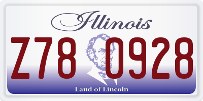 IL license plate Z780928