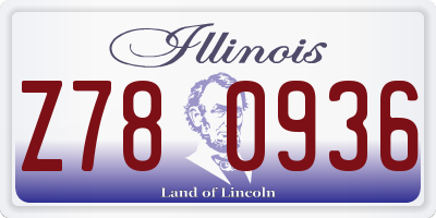 IL license plate Z780936