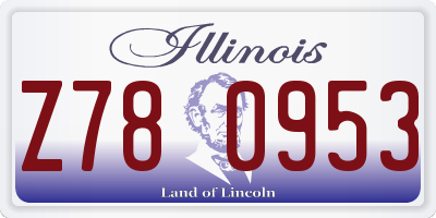 IL license plate Z780953