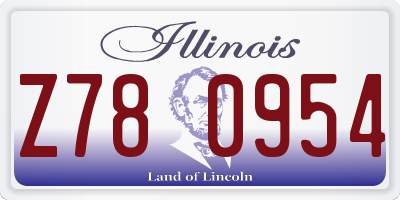 IL license plate Z780954