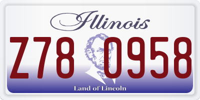 IL license plate Z780958