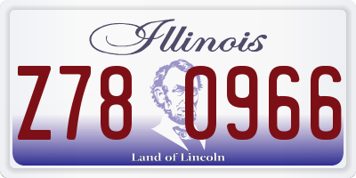 IL license plate Z780966