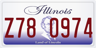 IL license plate Z780974