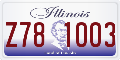 IL license plate Z781003