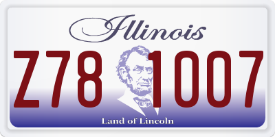IL license plate Z781007