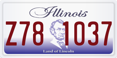 IL license plate Z781037