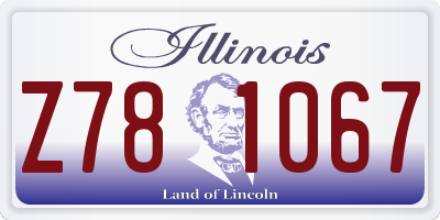 IL license plate Z781067