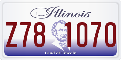 IL license plate Z781070