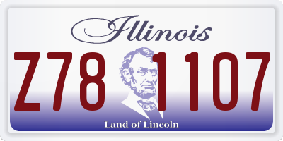 IL license plate Z781107