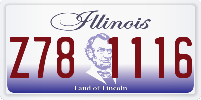IL license plate Z781116