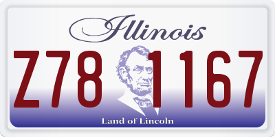 IL license plate Z781167