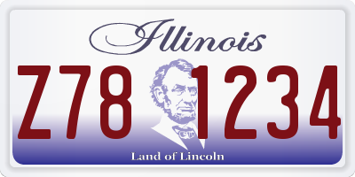 IL license plate Z781234