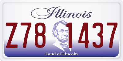 IL license plate Z781437