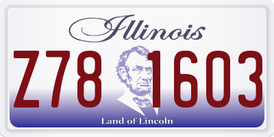 IL license plate Z781603