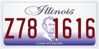 IL license plate Z781616