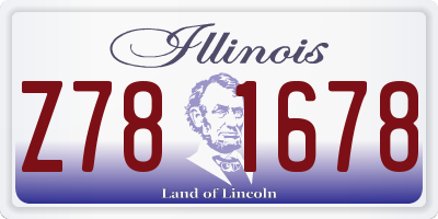 IL license plate Z781678