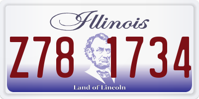 IL license plate Z781734