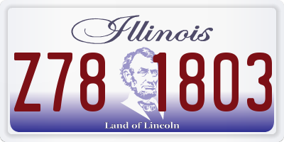 IL license plate Z781803