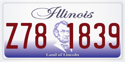 IL license plate Z781839