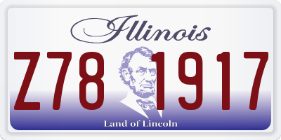 IL license plate Z781917