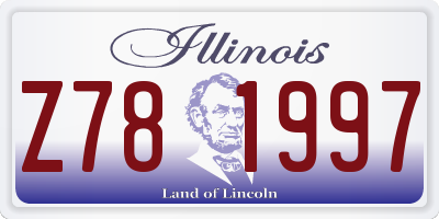 IL license plate Z781997