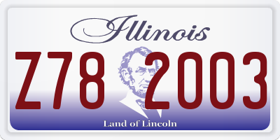 IL license plate Z782003