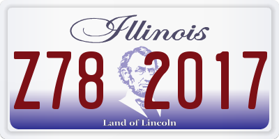 IL license plate Z782017