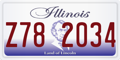 IL license plate Z782034