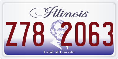 IL license plate Z782063