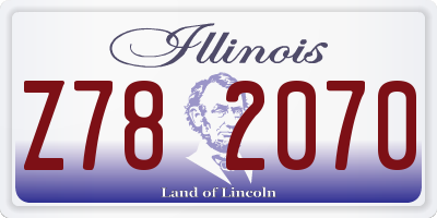 IL license plate Z782070