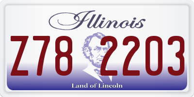 IL license plate Z782203