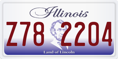 IL license plate Z782204