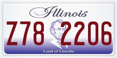 IL license plate Z782206
