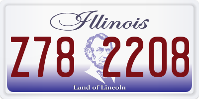 IL license plate Z782208