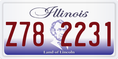 IL license plate Z782231
