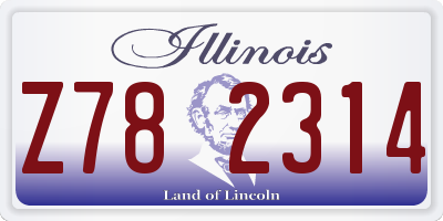 IL license plate Z782314