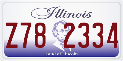 IL license plate Z782334