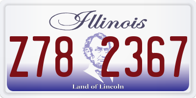 IL license plate Z782367