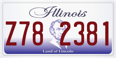 IL license plate Z782381