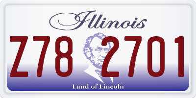 IL license plate Z782701
